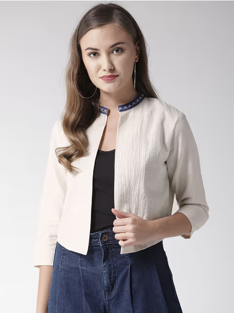 Veste décontractée unie noire pour femmes